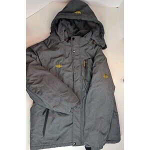 Wantdo Men's Gray Insulated Hooded Winter Jacket Size L Excellent Condition